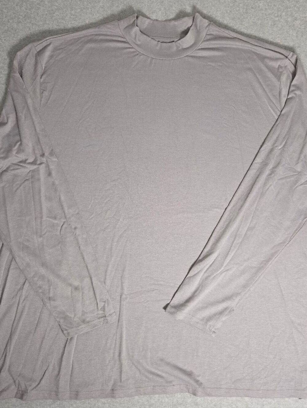 Light Gray Long Sleeve Mock Neck Shirt Size 5XL